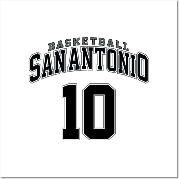 San Antonio Basketball - Player Number 10 Wall Art by Cemploex_Art